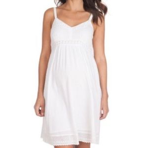 Seraphine white cotton maternity dress
